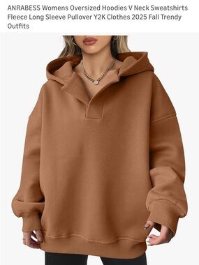 Womens Oversized Hoodie Sweatshirt in Brown